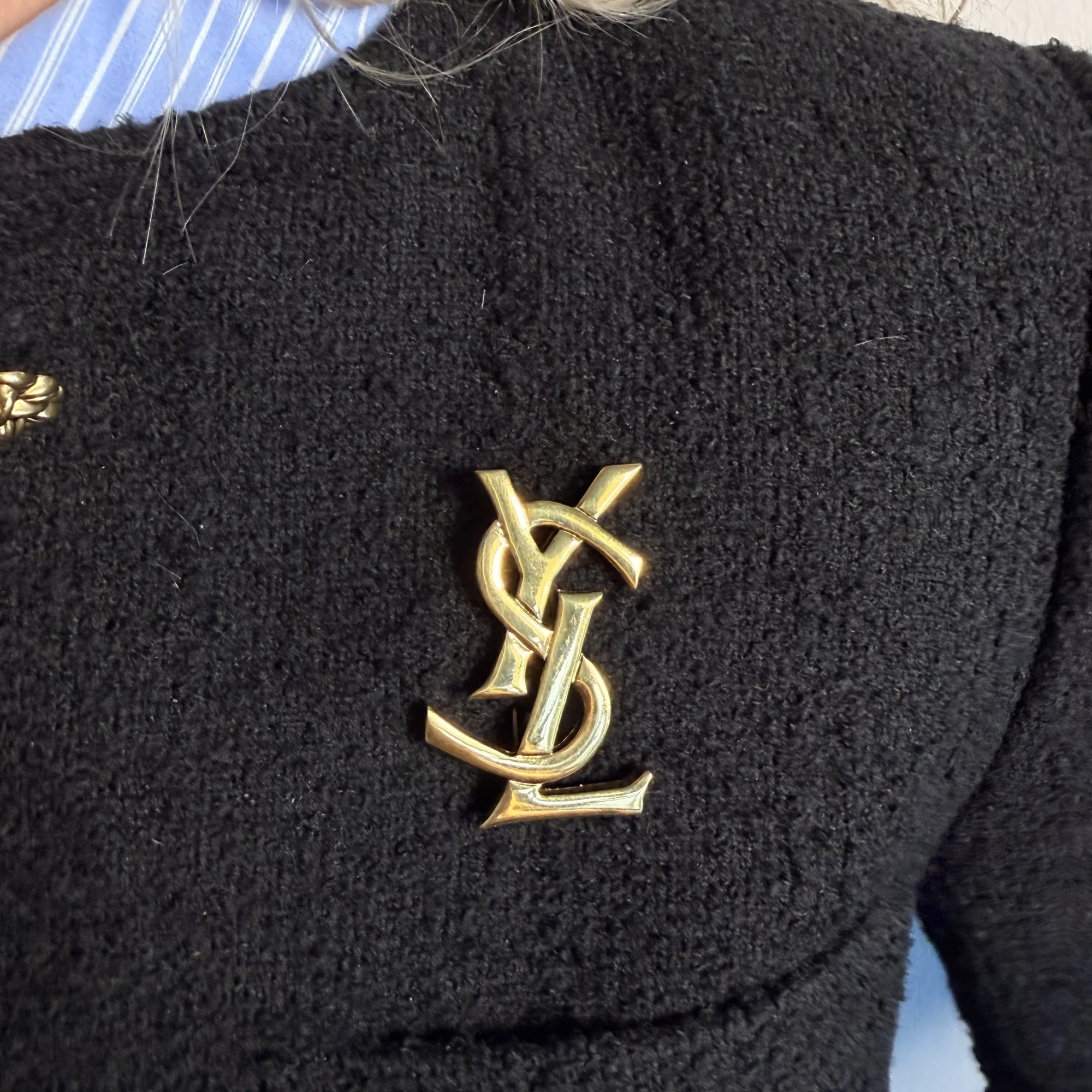 Yves Saint Laurent Vintage Logo Brooch