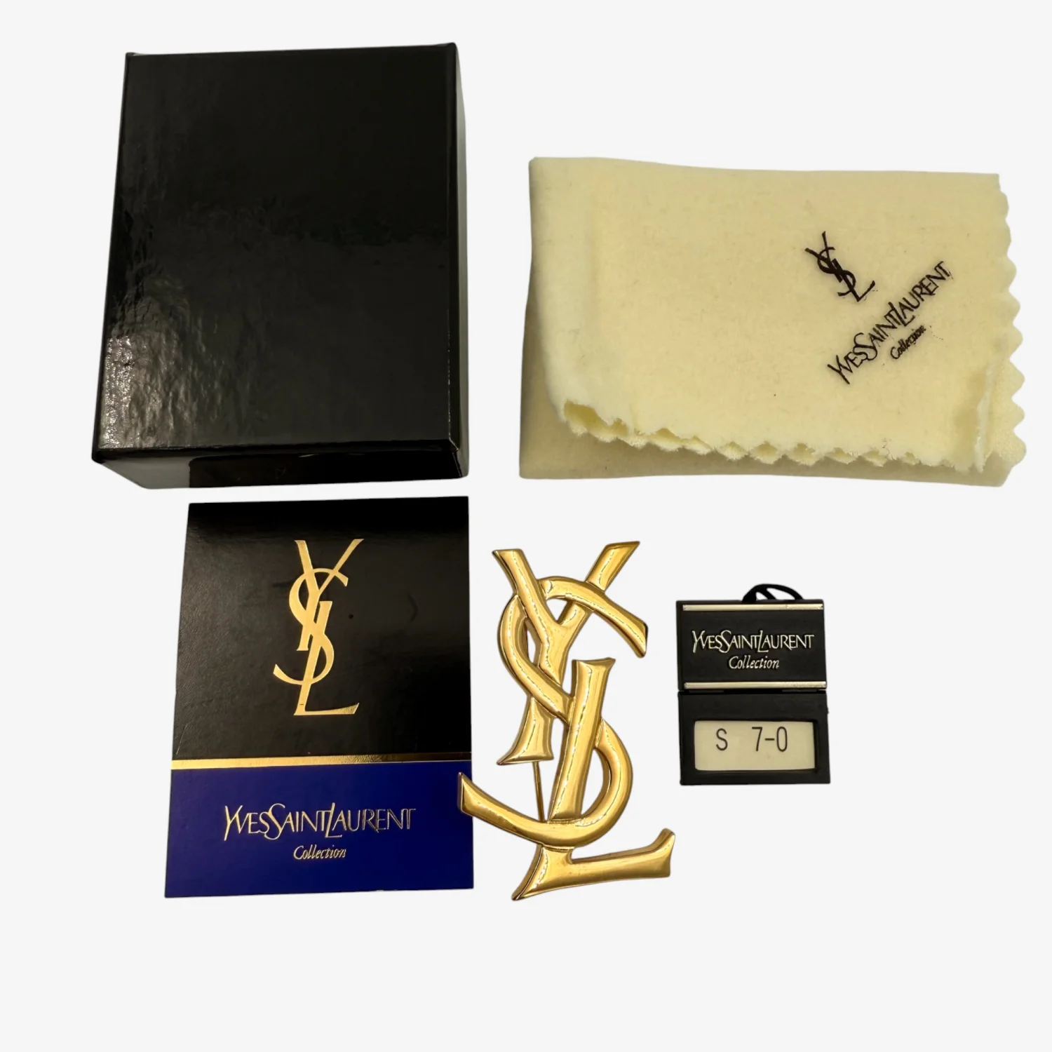 Yves Saint Laurent Vintage Logo Brooch - Image 6