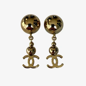 Chanel Gold CC Drop Earrings (2021)