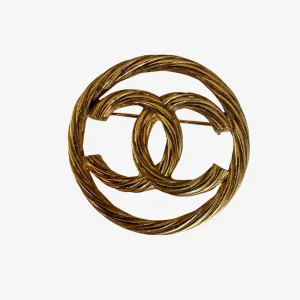 Chanel Coco Mark Vintage Brooch Gold- Plated