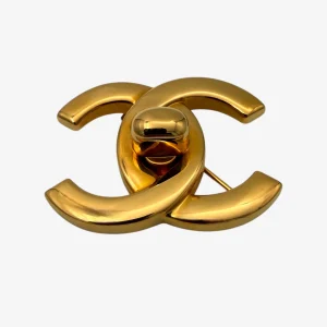 Chanel CC Turnlock Brooch Gold-Plated (1996)