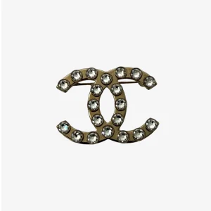 Chanel Gold CC Brooch Strass (2021)