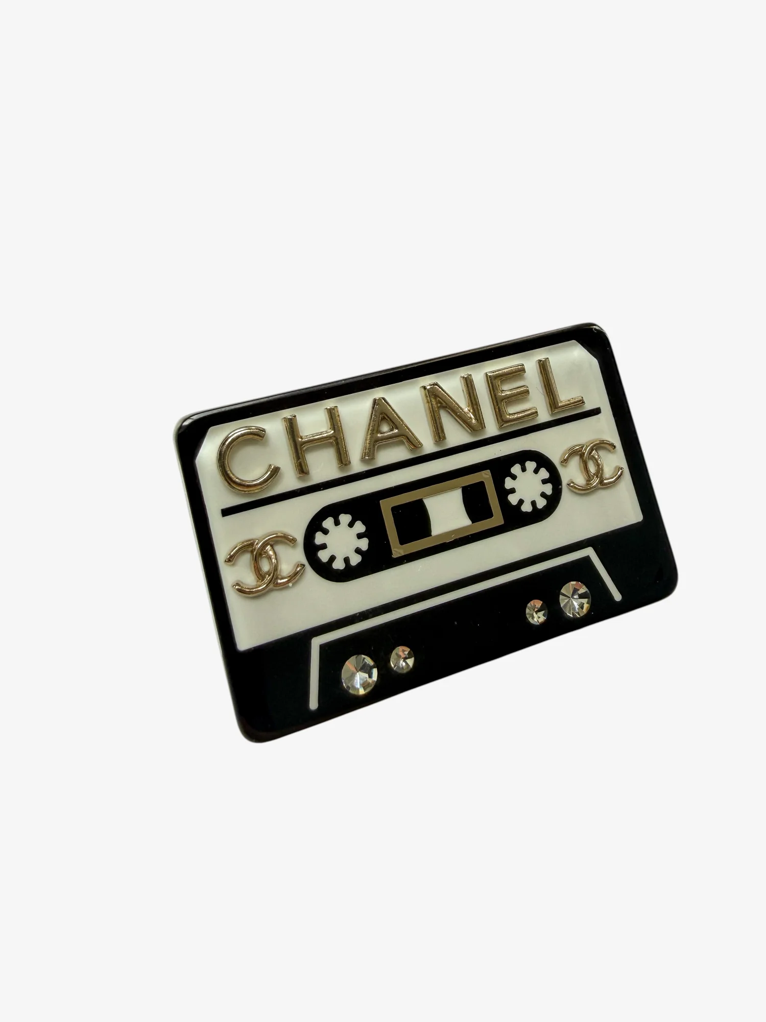 Chanel Casette Tape CC Brooch- Resin& Strass (2020) - Image 2