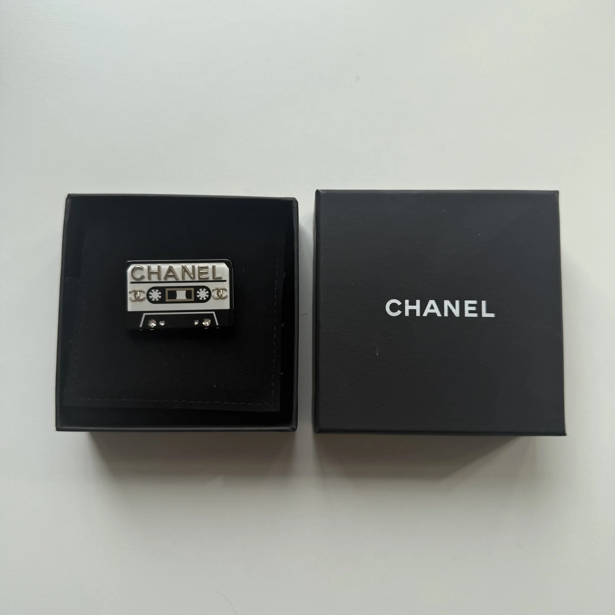 Chanel Casette Tape CC Brooch- Resin& Strass (2020) - Image 3
