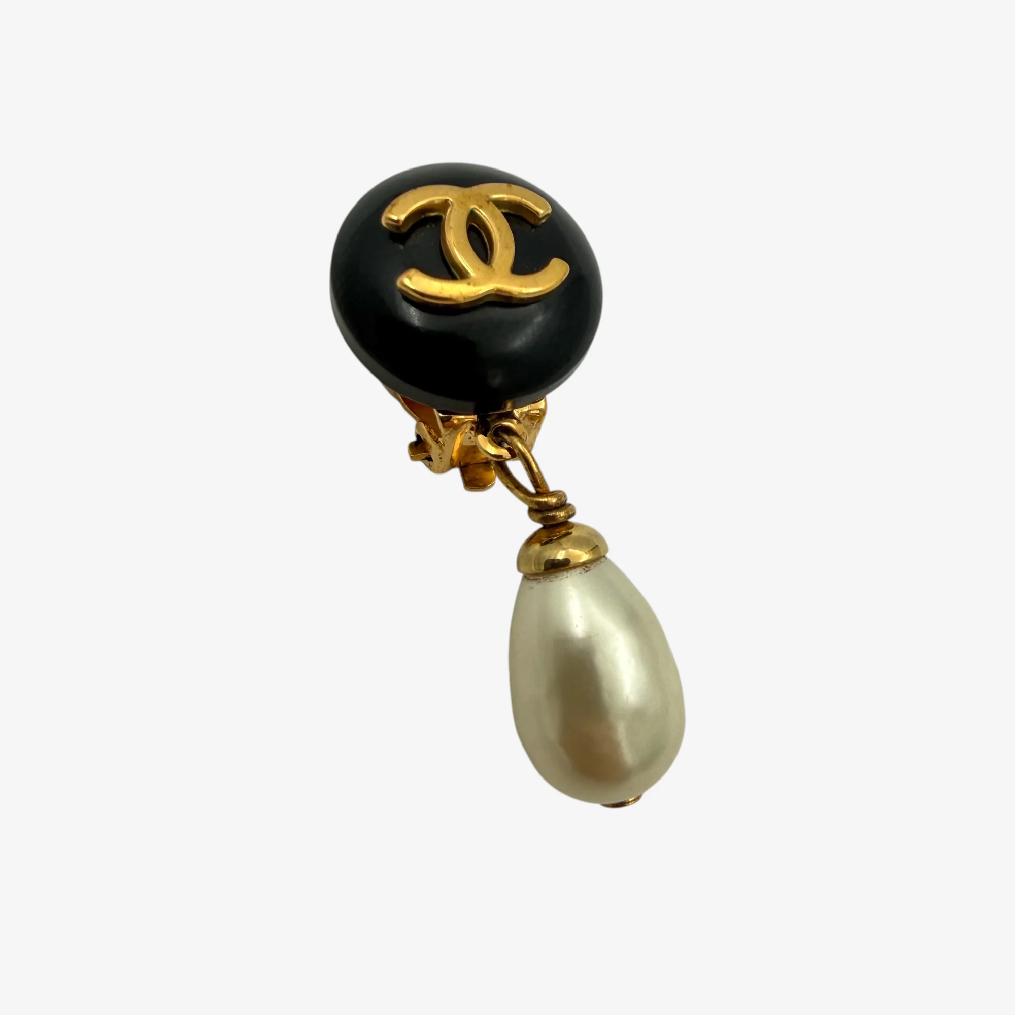 Chanel Vintage CC Pearl Drop Earrings (1995) - Image 4