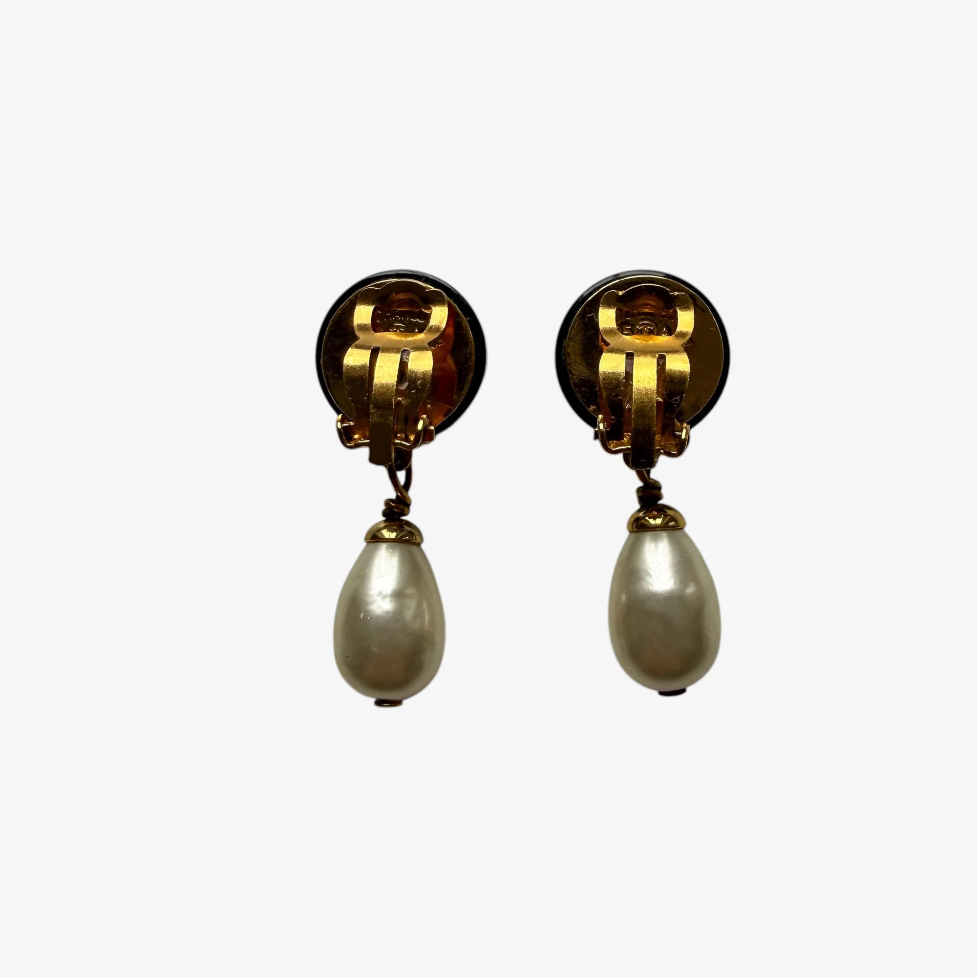 Chanel Vintage CC Pearl Drop Earrings (1995) - Image 5