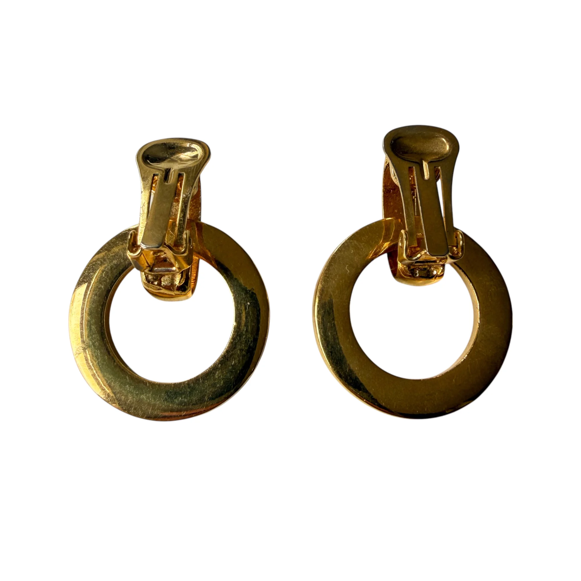 CELINE Vintage Circle Logo Clip-On Earrings - Image 4