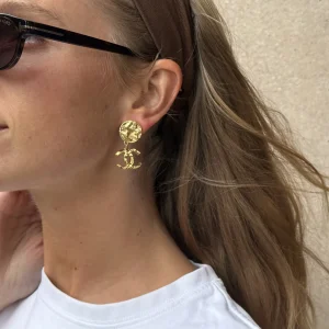 Chanel CC Drop Earrings Gold -Tone (2024)