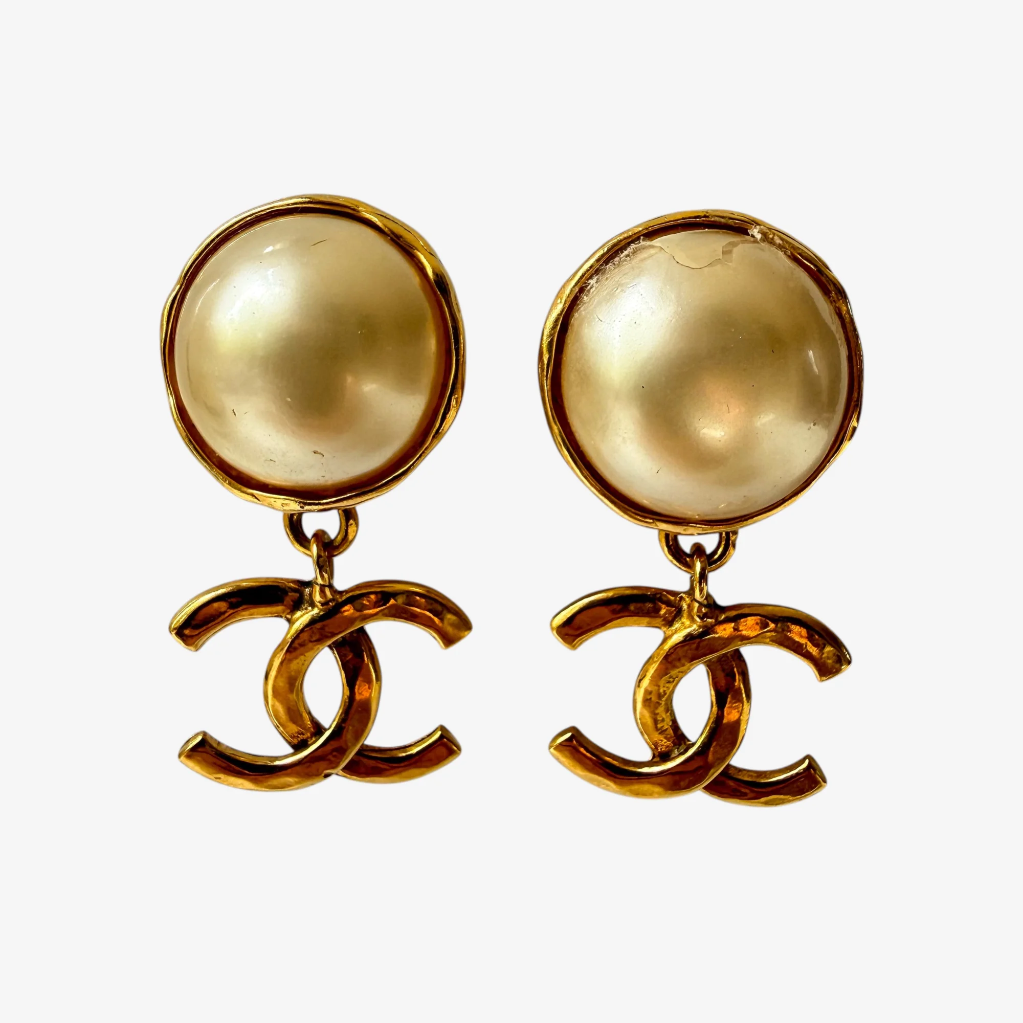 Chanel CC Pearl Dangle Earrings (1994) - Image 2