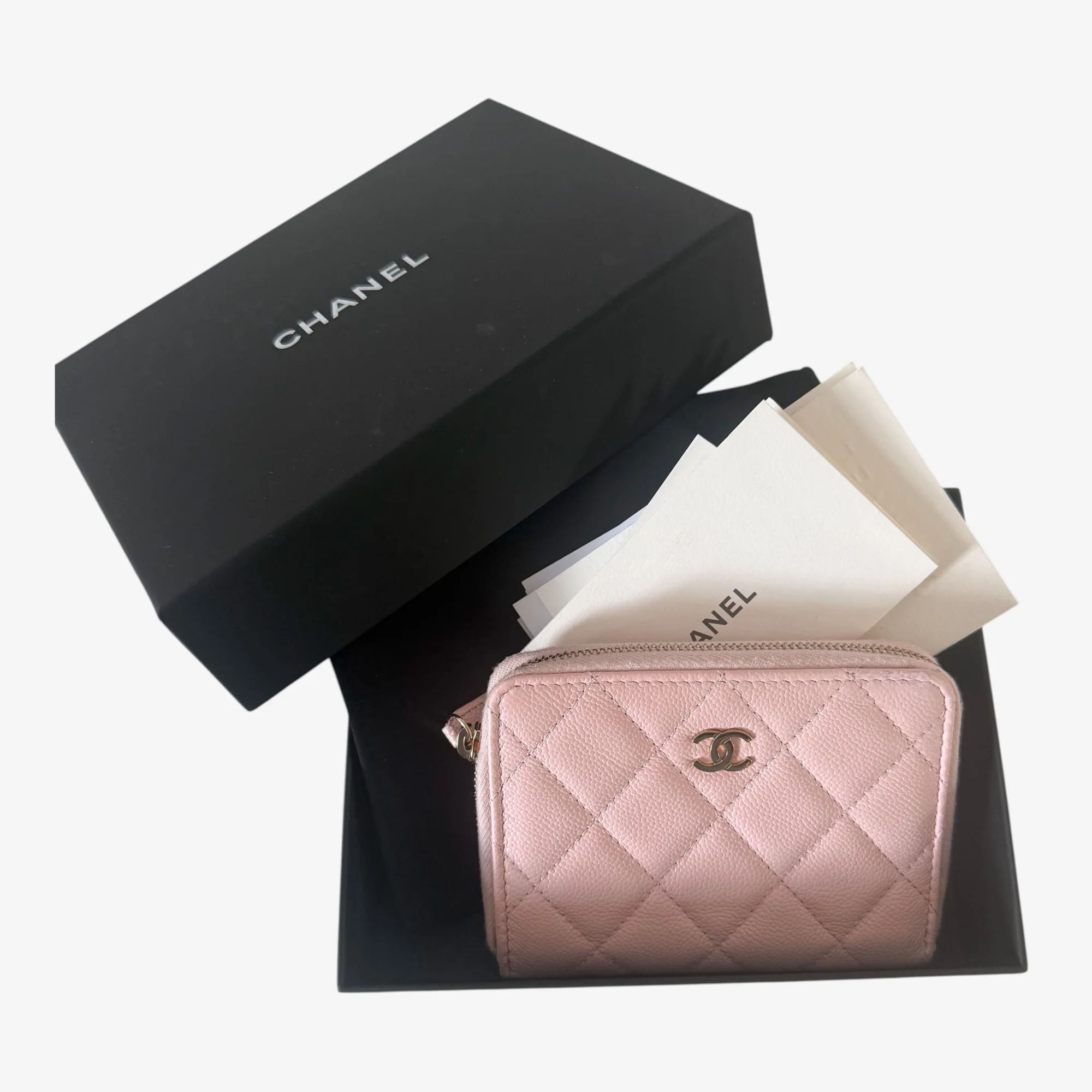 Chanel CC Pink Caviar Zip Wallet (2025) - Image 9